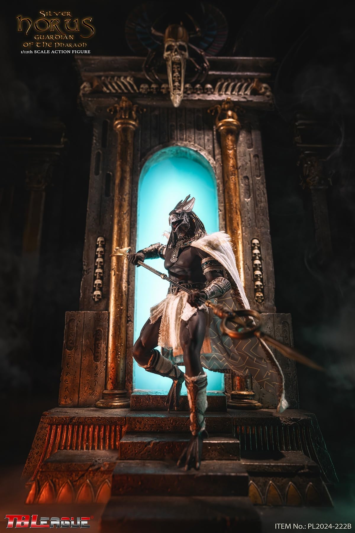 中古品　TBLeague　1/6フィギュアHorus 短期出品 TBLeague Silver Horus Guardian Of The Pharaoh 1/12 Scale